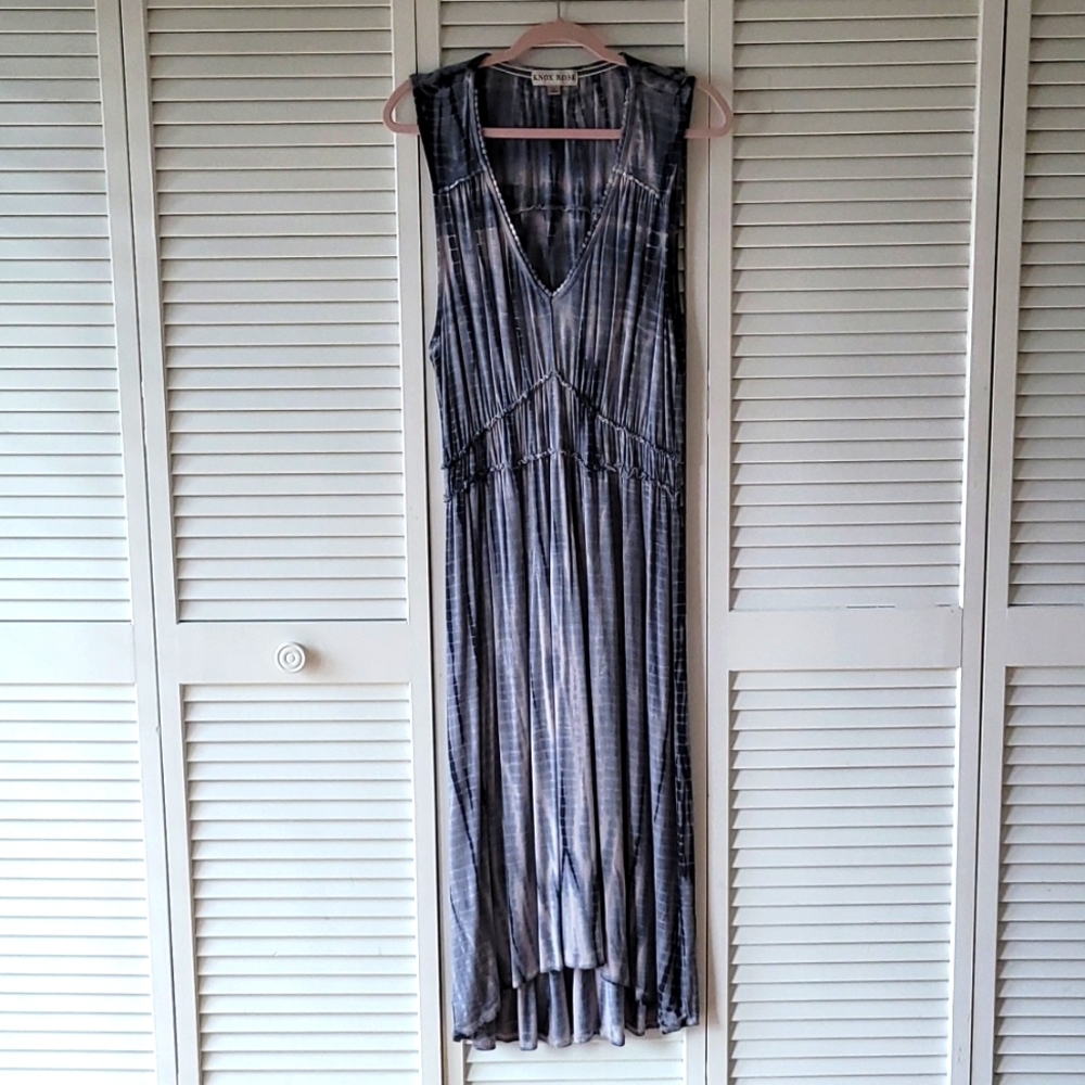 Knox Rose Gray Tie Dye Knit Dress Sz Large